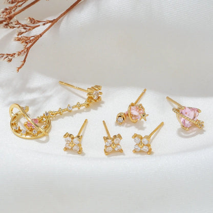 Women Sweet Love Earrings Set