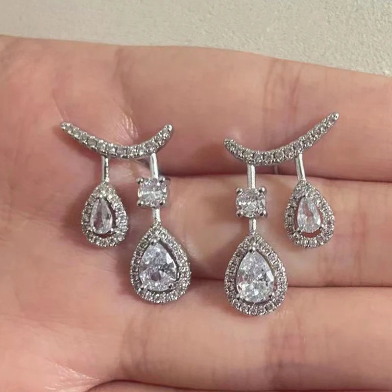 drop earrings, earrings women, cubic zirconia drop earrings, drop earrings for women, cubic zirconia earrings, zirconia drop earrings, cz drop earrings, drop earrings women