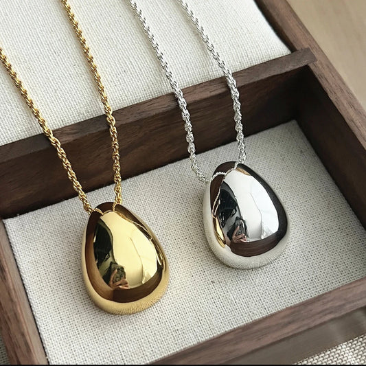 drop pendant necklace, drop necklaces, drop pendant, oval pendant necklace, oval pendant, water drop necklace, pendant necklaces, womens necklaces, women necklaces, stainless steel pendant, women's pendant necklace, stainless steel necklaces