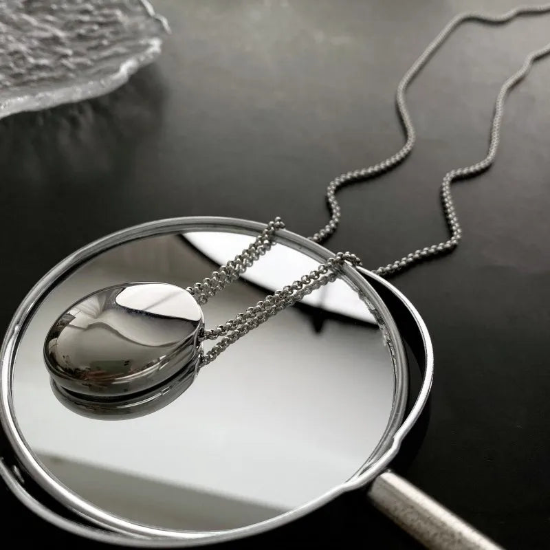 drop pendant necklace, drop necklaces, drop pendant, oval pendant necklace, oval pendant, water drop necklace, pendant necklaces, womens necklaces, women necklaces, stainless steel pendant, women's pendant necklace, stainless steel necklaces