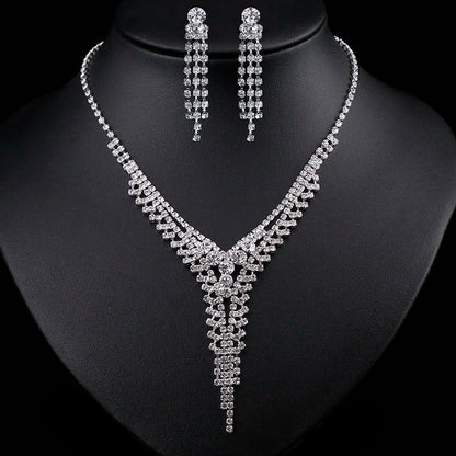 rhinestone necklace, necklace women, earrings women, jewelry set for women, rhinestone jewelry, necklace and earrings set, necklace set for women, earrings necklace set, chain earrings