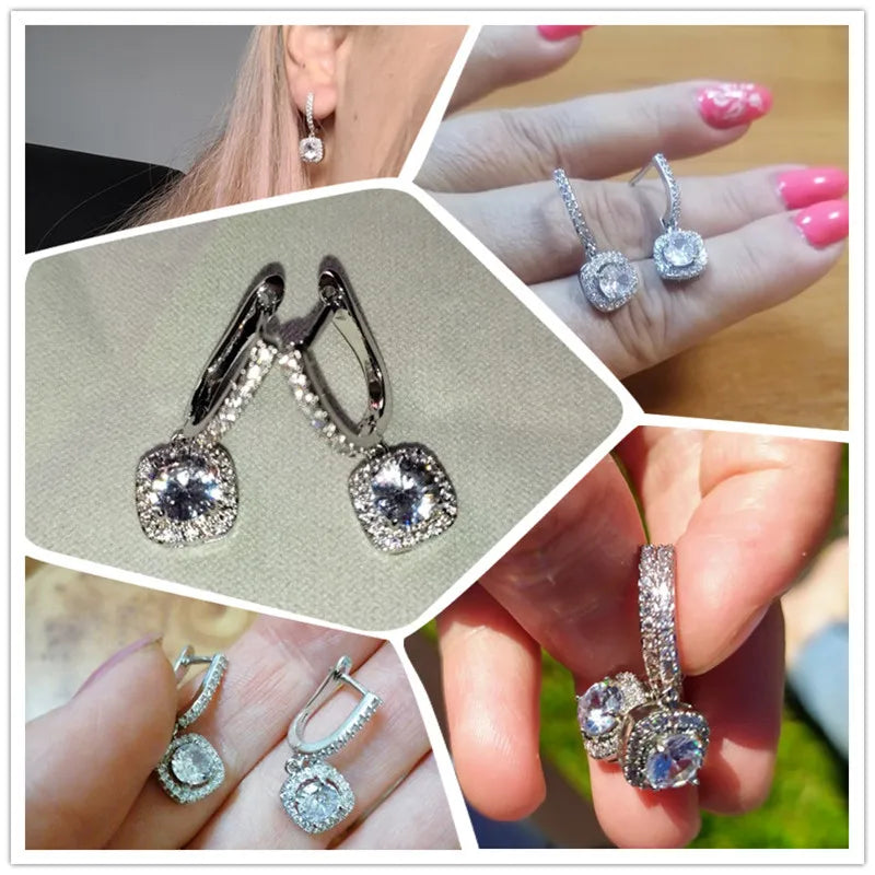 square earrings, square drop earrings, long earrings, hook earrings, ear rings, drop earrings gold, earrings women