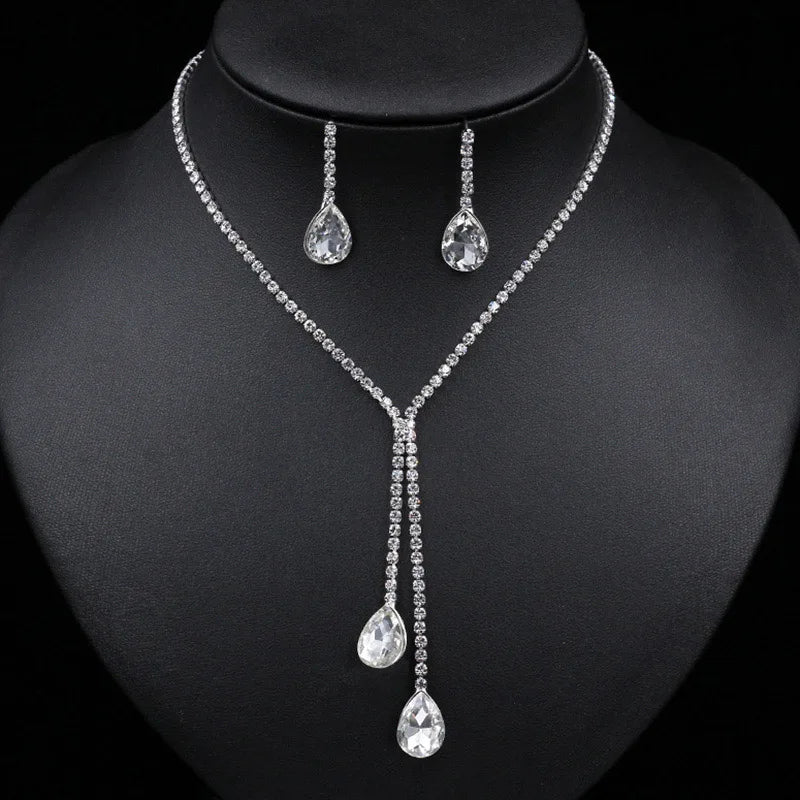 rhinestone necklace, necklace women, earrings women, jewelry set for women, rhinestone jewelry, necklace and earrings set, necklace set for women, earrings necklace set, chain earrings