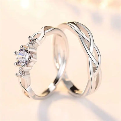 Simple Diamond-studded Couple Rings for Men and Women