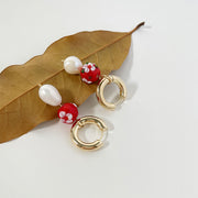 Glass Ball Freshwater Pearl Simple Earrings For Women