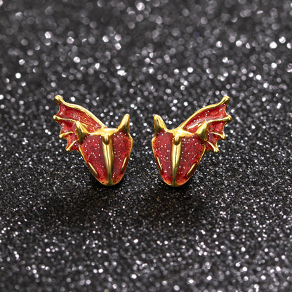 Boho Dragon Dinosaur Stud Earrings