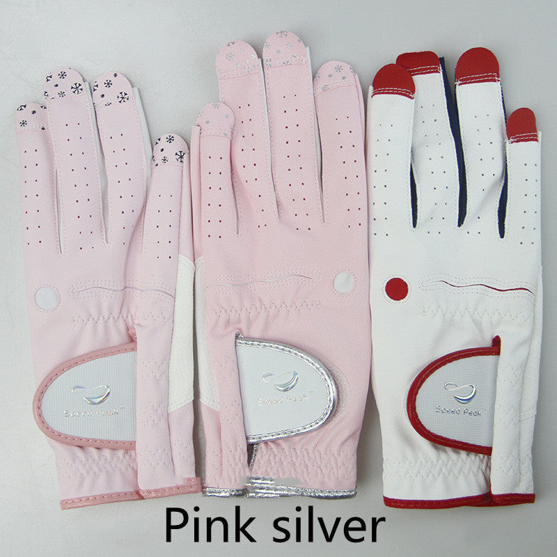 Atmungsaktive PU-Golf-Fingerlose Handschuhe