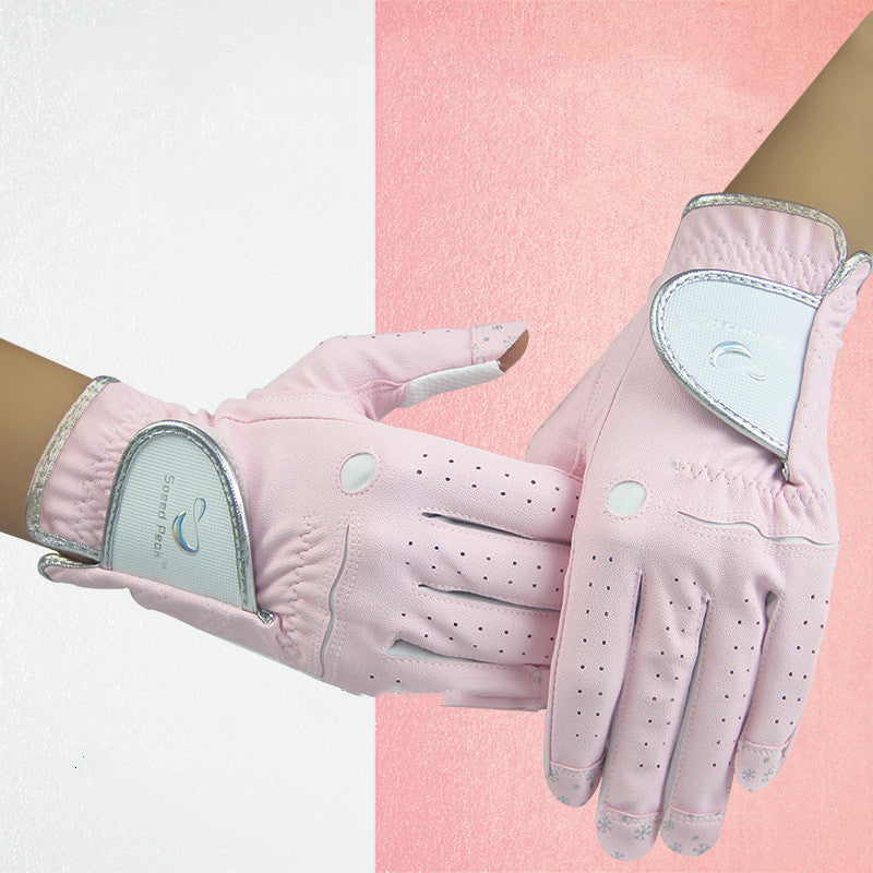 Atmungsaktive PU-Golf-Fingerlose Handschuhe