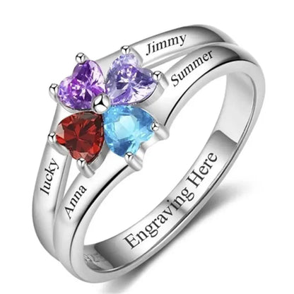 Love Bond Silver Couple Rings - Engraved Set