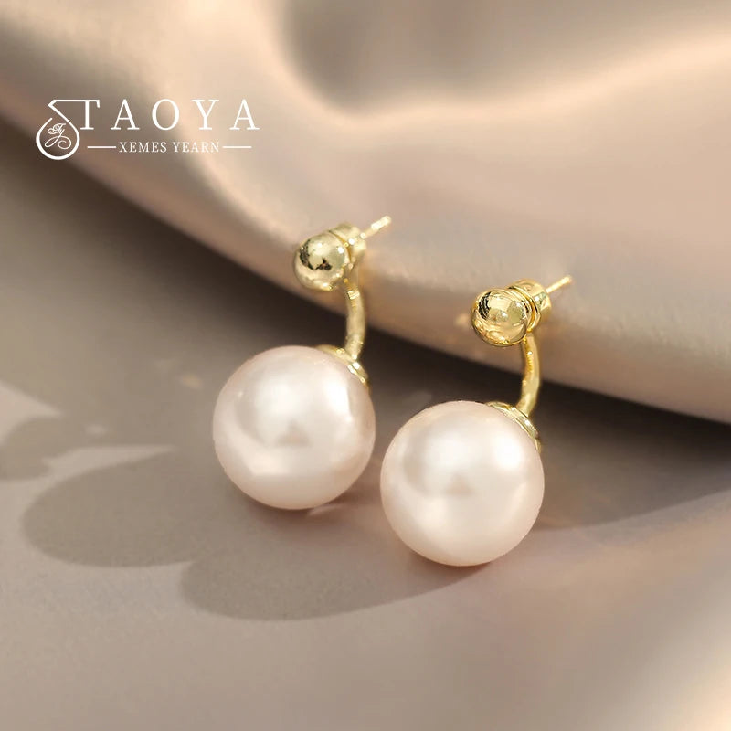 pearl earrings, earrings gold, flat pearl earrings, gold and pearl earrings, flat earrings, gold bean earrings, pearl earrings drop