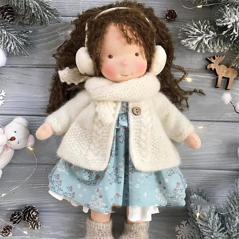 handmade waldorf cotton doll, diy waldorf doll, mini artist makeup doll, children's toy waldorf doll, handmade cotton toy doll, waldorf style mini doll, diy cotton doll for kids, artist handmade waldorf toy, small waldorf makeup doll, cotton waldorf children's toy