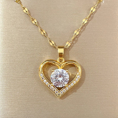 heart pendant, chain necklace, pendant chain, heart pendant necklace, heart necklace, stainless chain, stainless necklace, stainless steel chain, stainless steel pendant, gold pendant necklace