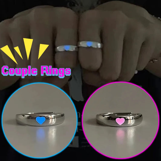couple rings, heart rings, matching rings, couple bands, lovers rings, glowing ring, couple rings silver, ring bands, mens rings