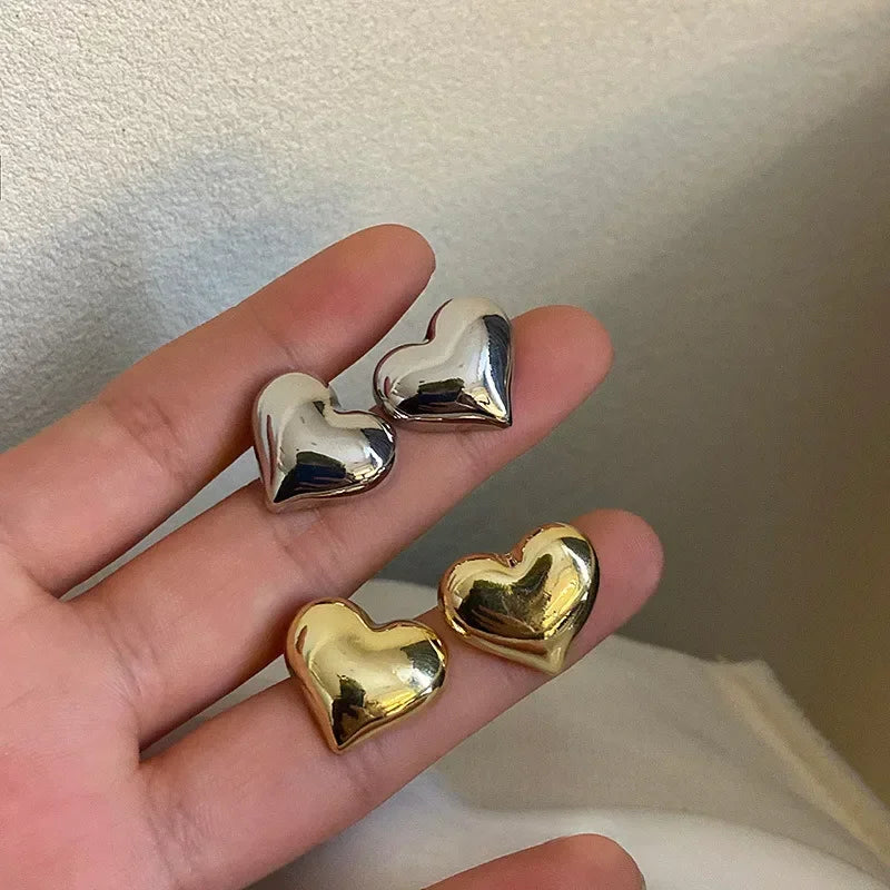 stud earrings, earrings gold, earrings women, gold heart, stud earrings gold, heart shaped earrings
