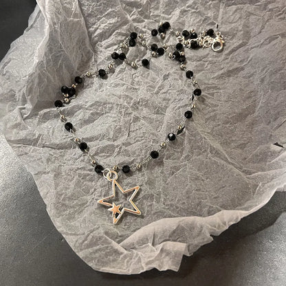 rope necklace, star pendant, necklace pendant, star pendant necklace, leather rope, leather necklace, leather rope necklace, star necklace, necklace jewelry, rope chain necklace