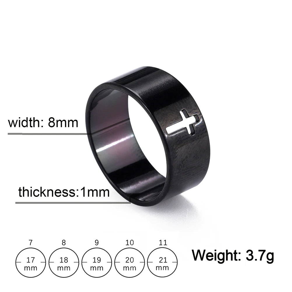 couple rings, stainless steel rings, stainless rings, steel rings, matching rings, cross rings, metal rings, rings gothic, lovers rings