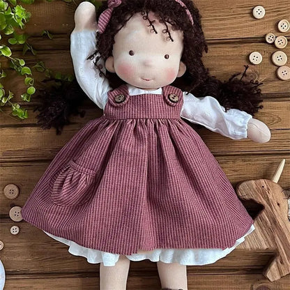 handmade waldorf cotton doll, diy waldorf doll, mini artist makeup doll, children's toy waldorf doll, handmade cotton toy doll, waldorf style mini doll, diy cotton doll for kids, artist handmade waldorf toy, small waldorf makeup doll, cotton waldorf children's toy