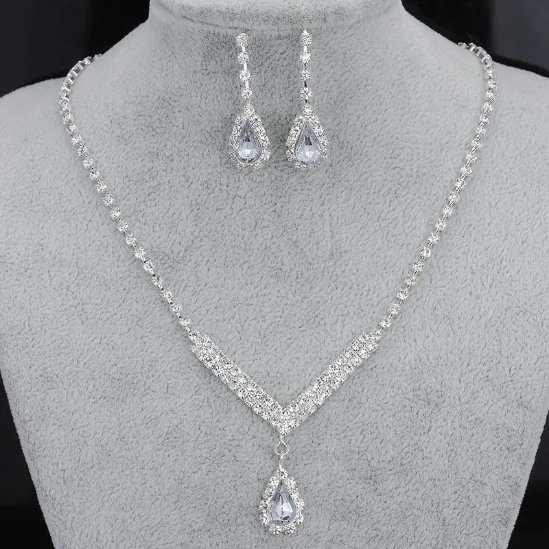 rhinestone necklace, necklace women, earrings women, jewelry set for women, rhinestone jewelry, necklace and earrings set, necklace set for women, earrings necklace set, chain earrings