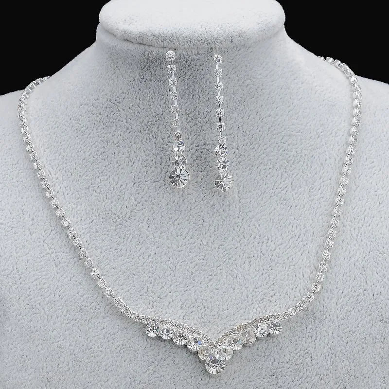 rhinestone necklace, necklace women, earrings women, jewelry set for women, rhinestone jewelry, necklace and earrings set, necklace set for women, earrings necklace set, chain earrings