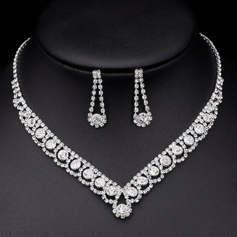 rhinestone necklace, necklace women, earrings women, jewelry set for women, rhinestone jewelry, necklace and earrings set, necklace set for women, earrings necklace set, chain earrings