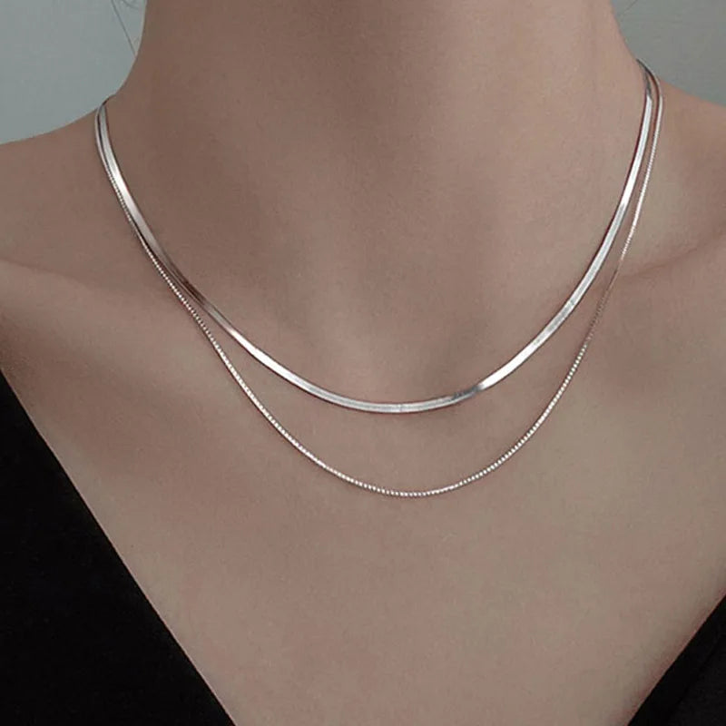 necklace chain, box chain, box chain necklace, necklace silver, 925 silver necklace, snake necklace, silver box chain