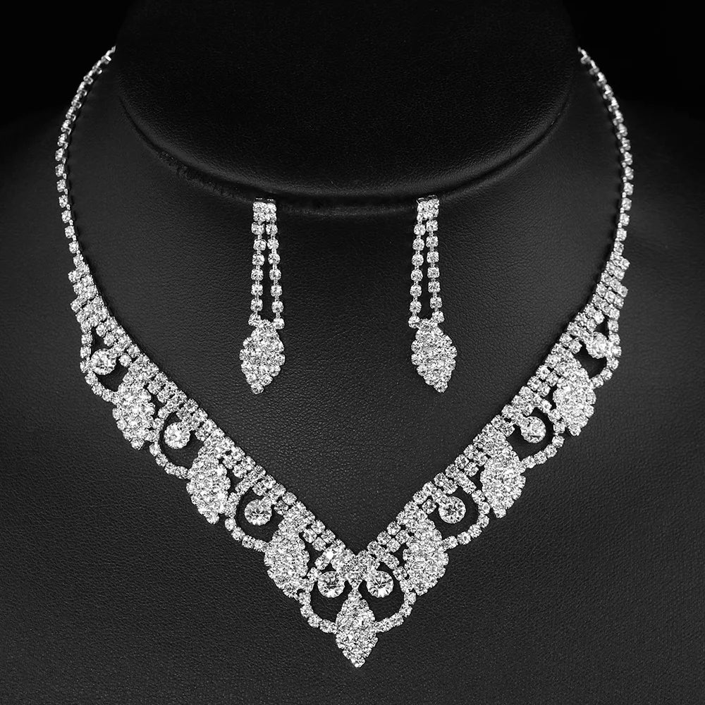 rhinestone necklace, necklace women, earrings women, jewelry set for women, rhinestone jewelry, necklace and earrings set, necklace set for women, earrings necklace set, chain earrings