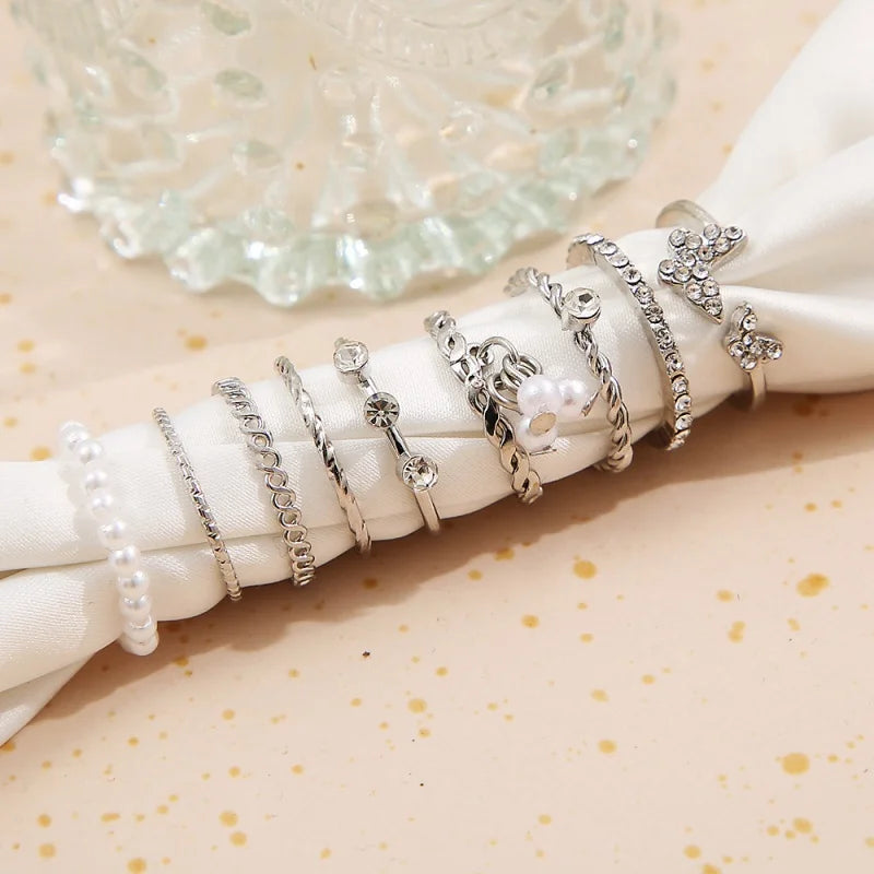 butterfly ring, open ring, double butterfly ring, zircon ring, double ring, women's butterfly ring