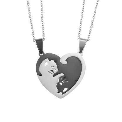 couple necklace, love necklace, cat necklace, cat pendant, hugging couple necklace, couple pendant, couple jewelry, love pendant, pendant necklaces, love pendant necklace, chain necklaces, couple hugging necklace