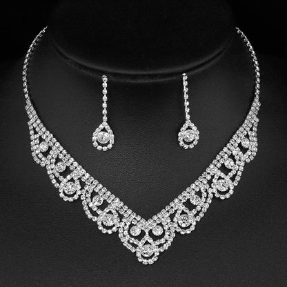 rhinestone necklace, necklace women, earrings women, jewelry set for women, rhinestone jewelry, necklace and earrings set, necklace set for women, earrings necklace set, chain earrings