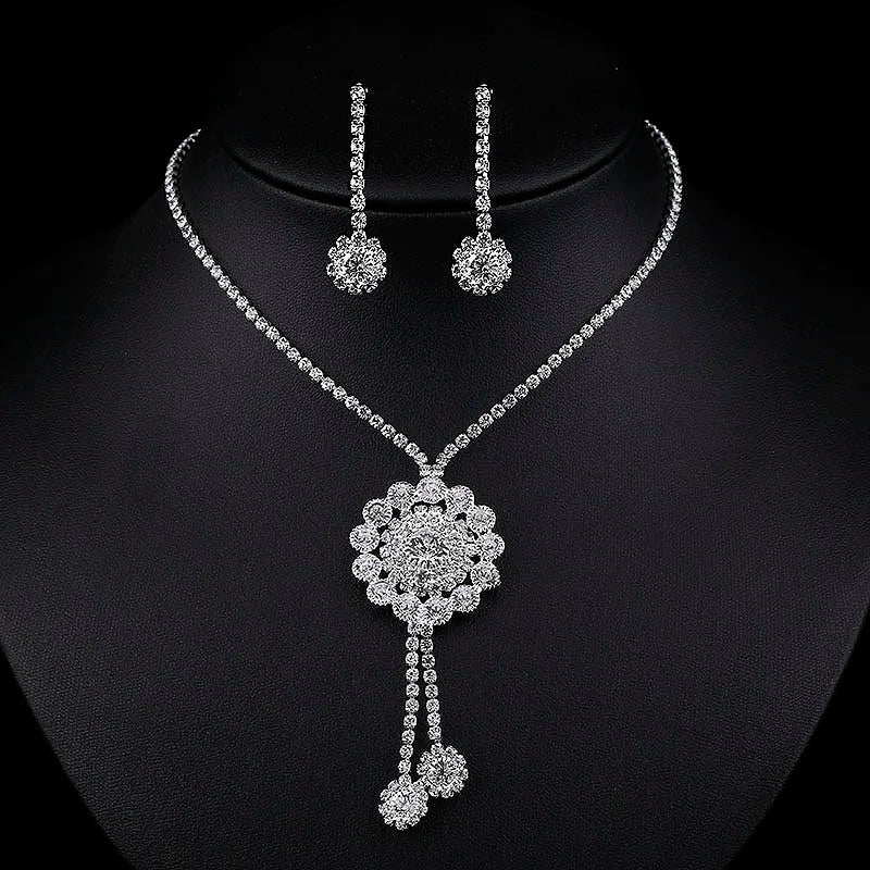 rhinestone necklace, necklace women, earrings women, jewelry set for women, rhinestone jewelry, necklace and earrings set, necklace set for women, earrings necklace set, chain earrings