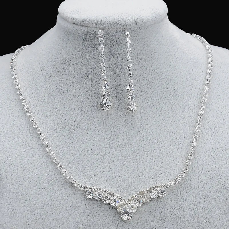 rhinestone necklace, necklace women, earrings women, jewelry set for women, rhinestone jewelry, necklace and earrings set, necklace set for women, earrings necklace set, chain earrings