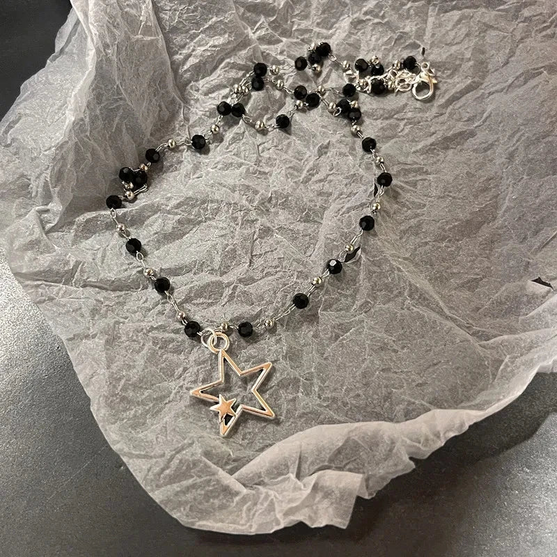 rope necklace, star pendant, necklace pendant, star pendant necklace, leather rope, leather necklace, leather rope necklace, star necklace, necklace jewelry, rope chain necklace