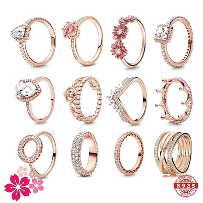 rose gold rings, rose rings, rings for women gold, rose gold rings for women, 925 rings, 925 sterling silver rings, sterling rings, rings for women silver, rose gold bands