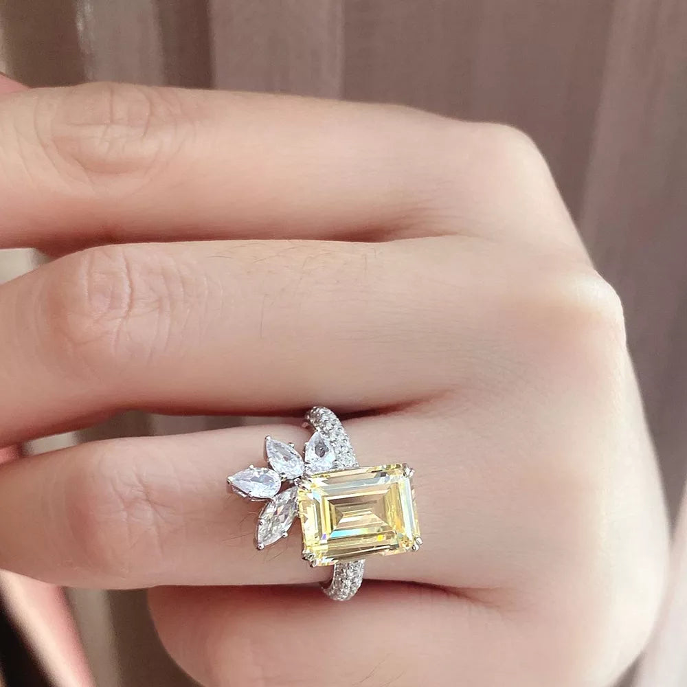 square ring, ring women, cz rings, yellow cz ring, yellow ring, wedding bands for women, cz square ring, wedding bands rings, square wedding rings