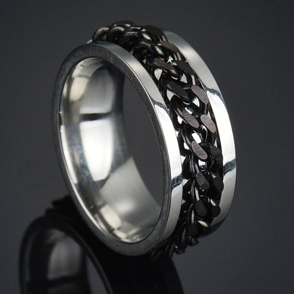 spinner ring, mens spinner ring, mens ring, fidget spinner ring, stainless steel rings, roman numerals ring, mens black rings, stainless steel spinner ring, stainless ring, mens fidget ring, stainless steel mens rings, black ring, men bands