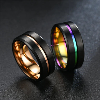 wedding band, band rings, wedding band rings, stainless steel rings, stainless steel wedding band, unisex rings, stainless steel wedding rings, mens band rings, matte wedding band