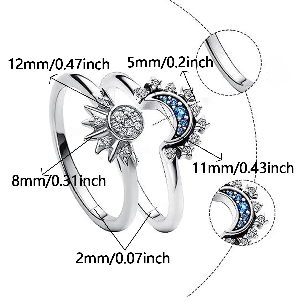 moon ring, moon jewelry, sun ring, jewelry rings, sun moon ring, sun jewelry