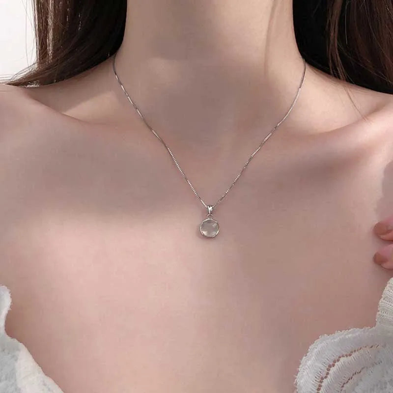 pendant necklace, moonstone pendant, necklace women, women's pendant necklace, moonstone necklace, moonstone pendant necklace, white necklace
