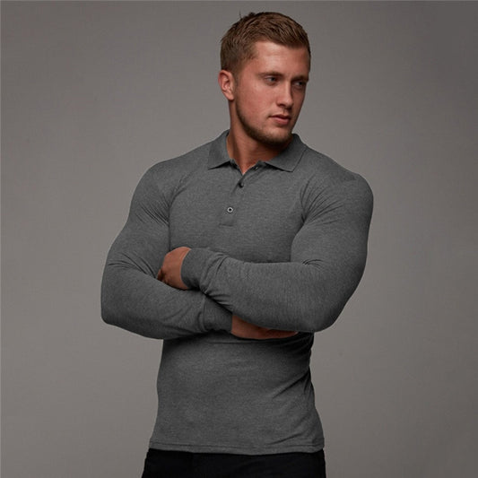 High-Quality Men's Long Sleeve Polo Shirt