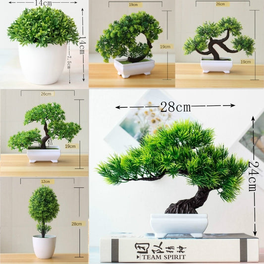 Künstlicher grüner Bonsai-Baum – Heim- und Bürodekoration