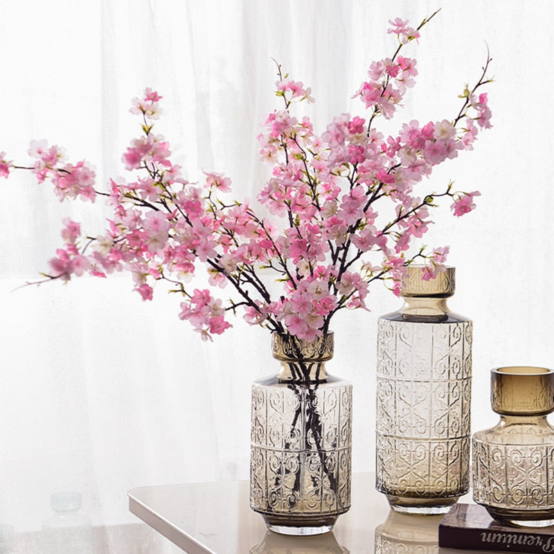 Branche de fleurs de cerisier artificielles - Fleurs en soie de 109 cm