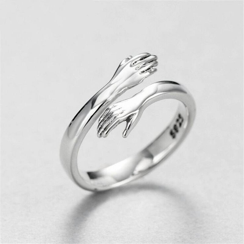 Chic Silver Plated Hug Ring for Women