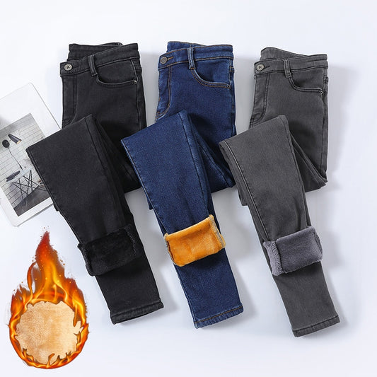 Winter-Thermo-Jeans, gemütlicher, schneetauglicher Denim