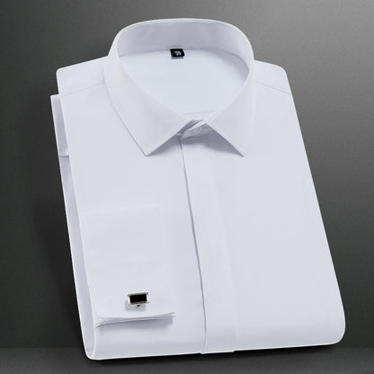 Elegantes weißes Hemd mit französischen Manschetten