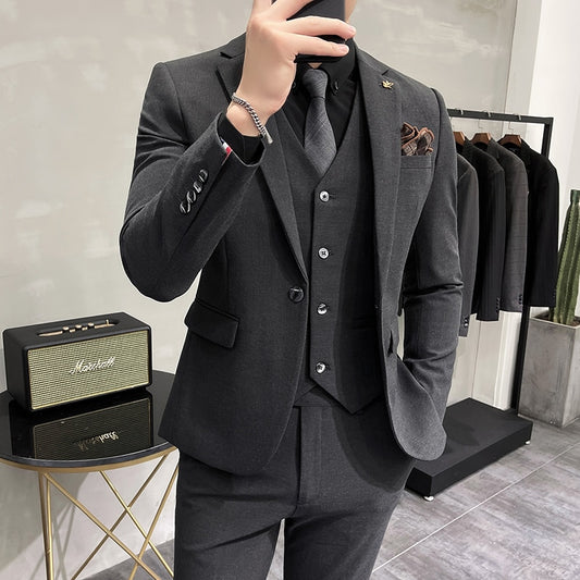 Luxury 3-Piece Men's Suit Set - Wedding & Business