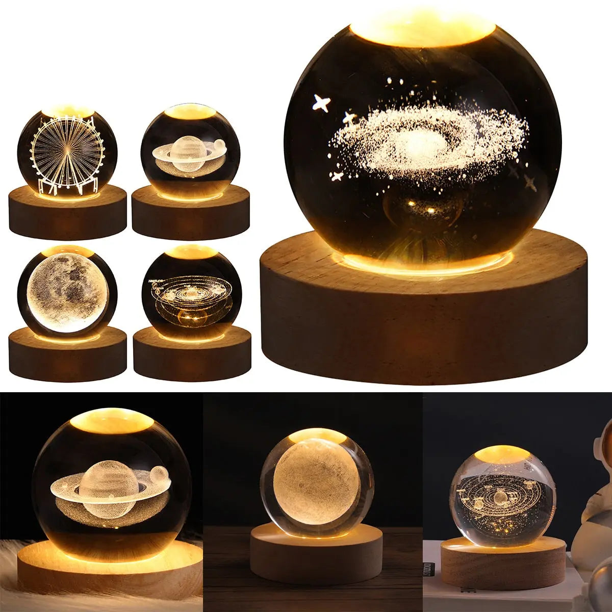 Galaxy Astronaut Ball Night Light -  Planet Bedside Lamp