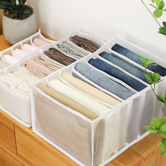 Mesh-Aufbewahrungsbox für Jeans – stapelbarer Schubladenteiler für Hosen